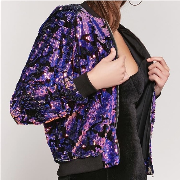 forever 21 sequin bomber jacket